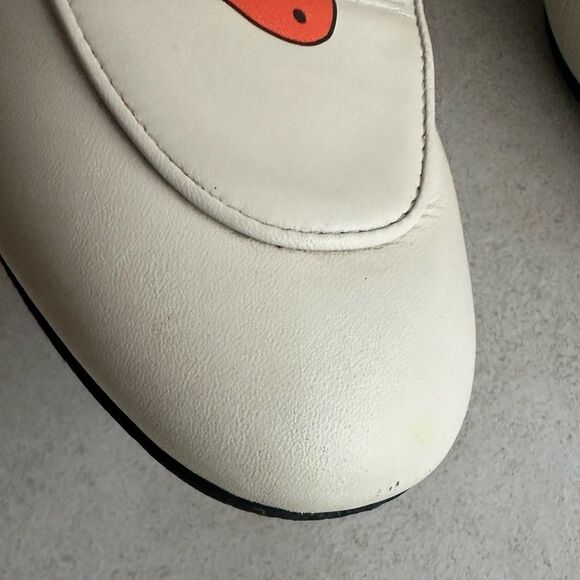 Gucci Princetown Leather Off White Strawberry Slip on Horsebit Flat Mules Sz 38 - Picture 12 of 12